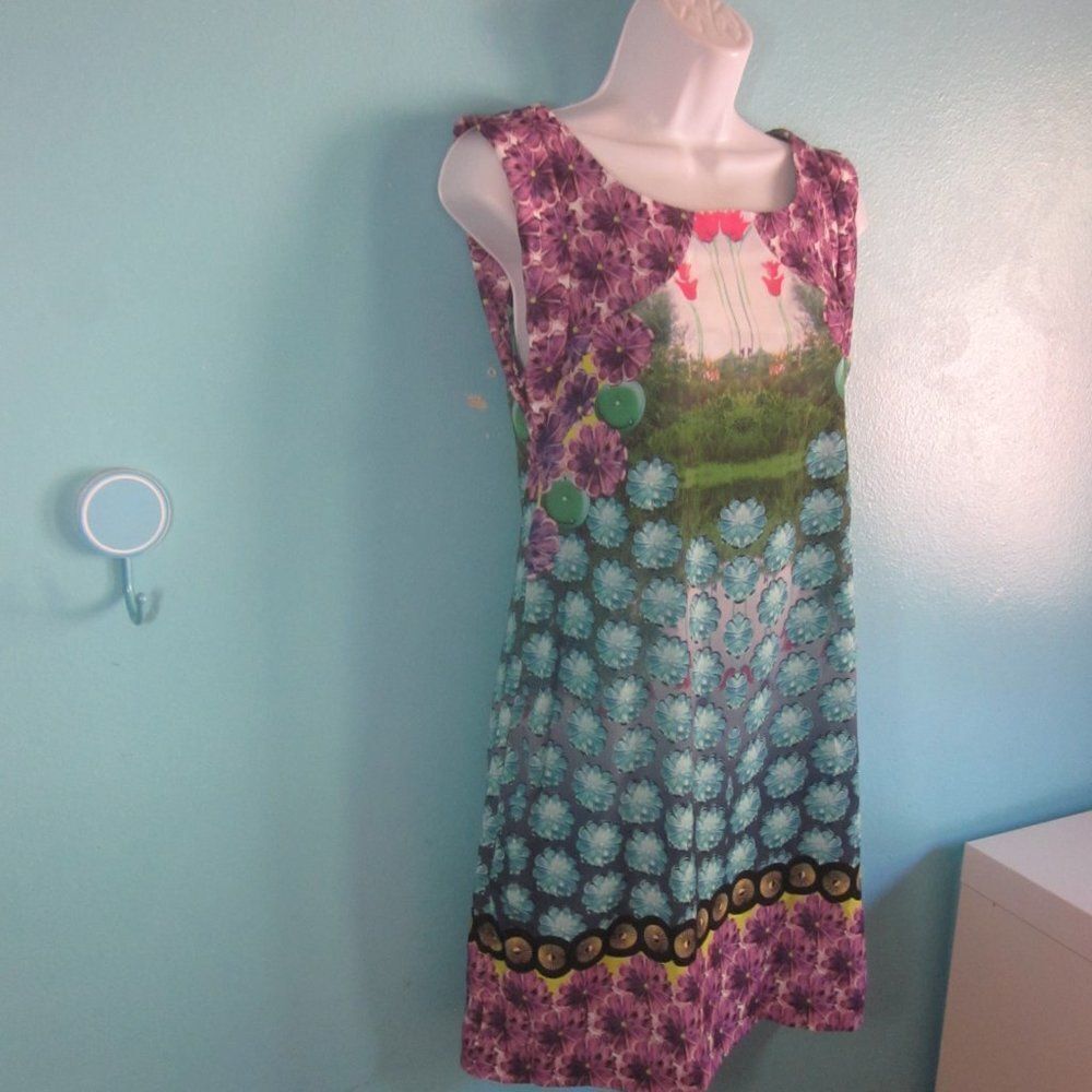 Yoana Baraschi Anthropologie Womens Size 2 Spring Floral Mini Sheath Dress